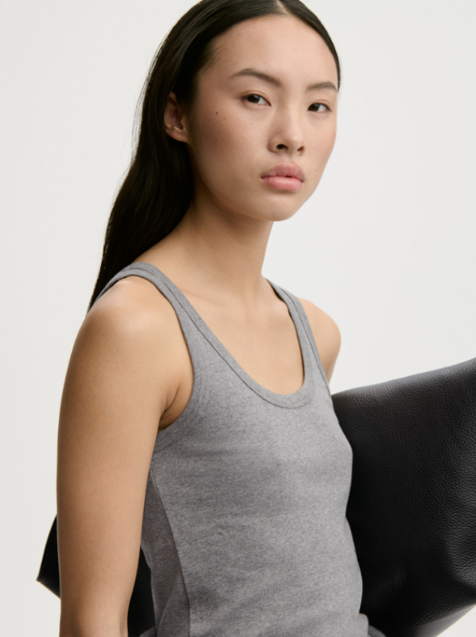 By Malene Birger AW26 - Dali organic cotton tank top - Grey melange By Malene Birger AW26 - Dali organic cotton tank top - Grey melange
