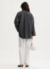 By Malene Birger AW26 - Derris Flannel organic cotton shirt - Dark Grey Melange By Malene Birger AW26 - Derris Flannel organic cotton shirt - Dark Grey Melange