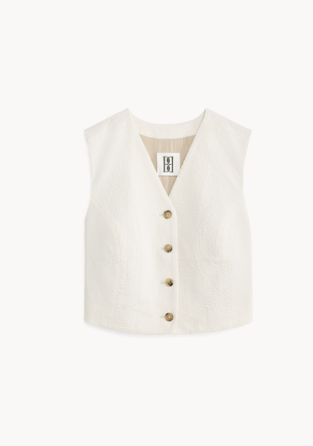 By Malene Birger PF24 - BLAIRE waistcoat - soft white 