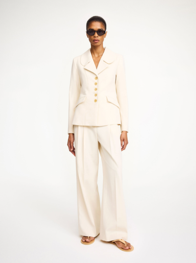 By Malene Birger PF25 - Adrienna single-breasted blazer - Pearl