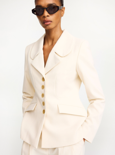By Malene Birger PF25 - Adrienna single-breasted blazer - Pearl