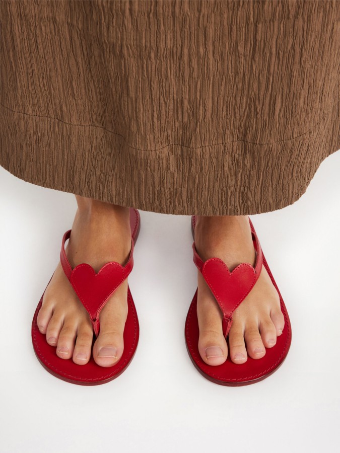 By Malene Birger PF25 - Lalla leather sandals Jester Red