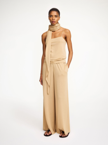 By Malene Birger PF25 - Piscata wide-leg trousers - Dark sand 