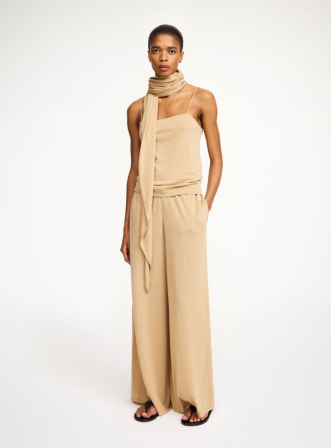 By Malene Birger PF25 - Piscata wide-leg trousers - Dark sand 
