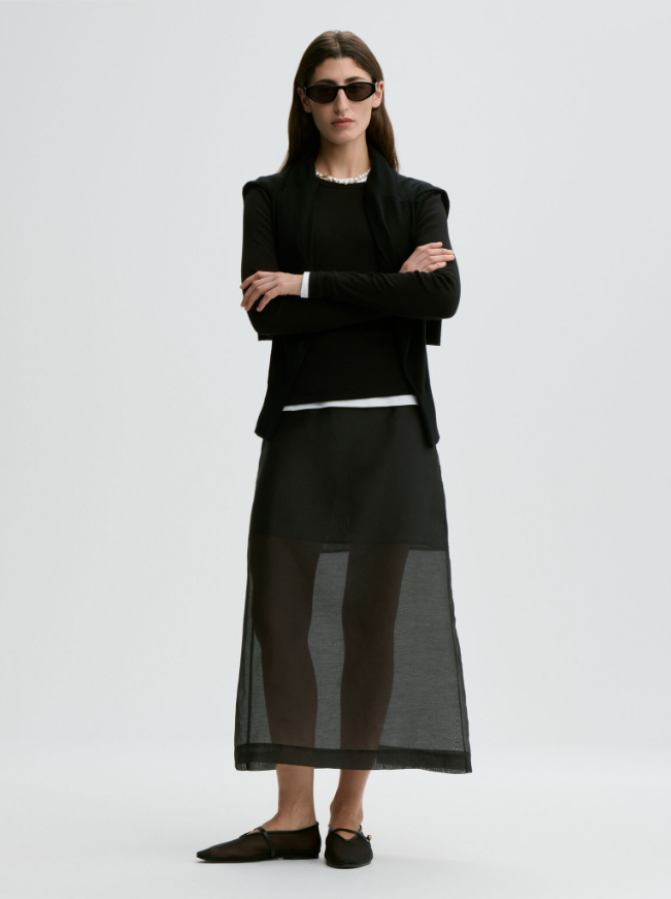 By Malene Birger PF26 - Esta silk organza skirt - Black
