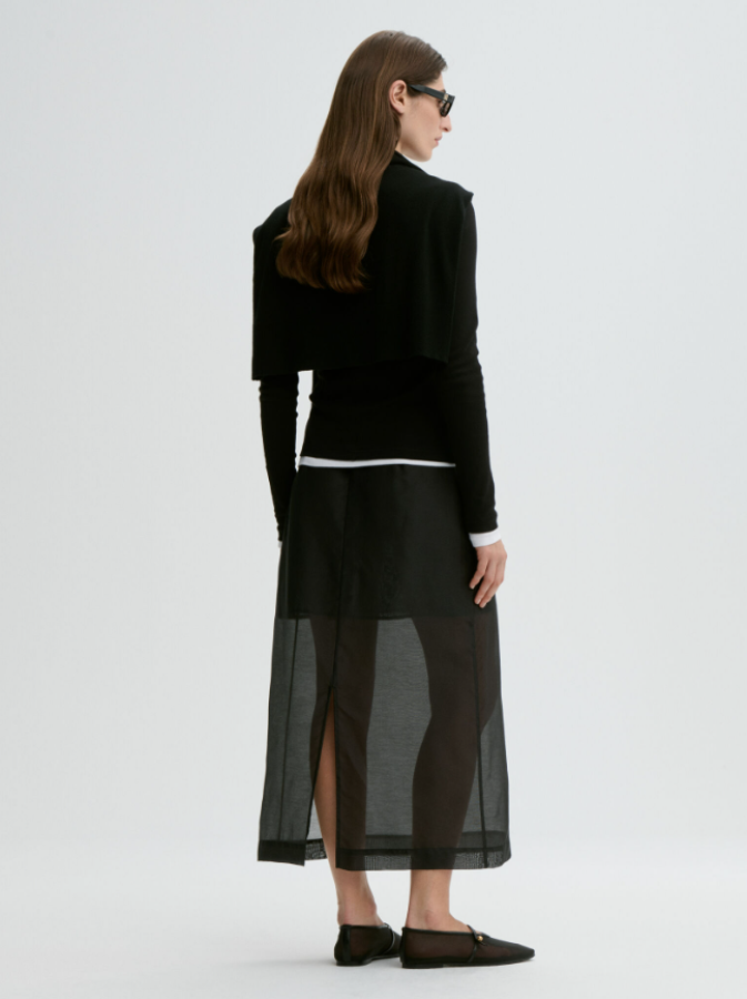 By Malene Birger PF26 - Esta silk organza skirt - Black
