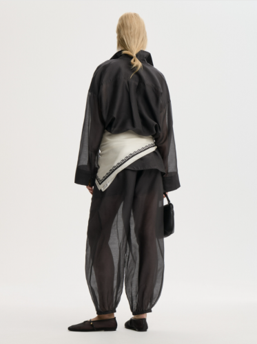 By Malene Birger PF26 - Lumas silk organza trousers - Black
