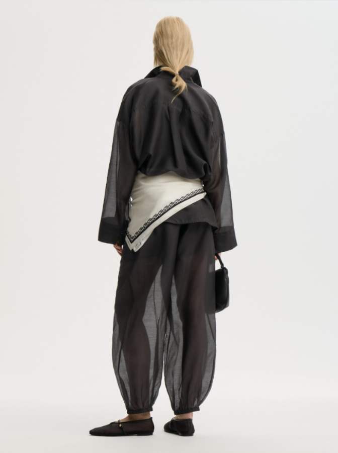 By Malene Birger PF26 - Lumas silk organza trousers - Black