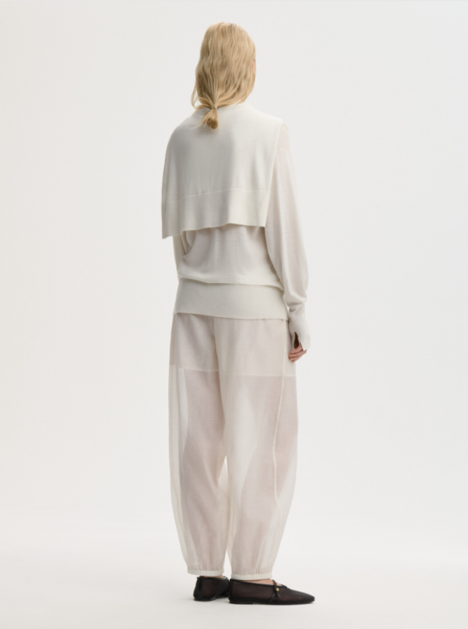 By Malene Birger PF26 - Lumas silk organza trousers - Soft White