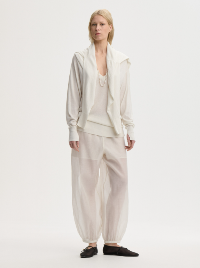 By Malene Birger PF26 - Lumas silk organza trousers - Soft White