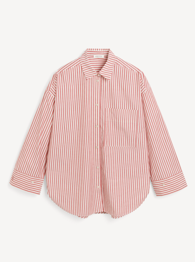 By Malene Birger PS25 - Derris organic cotton shirt - Red white strip