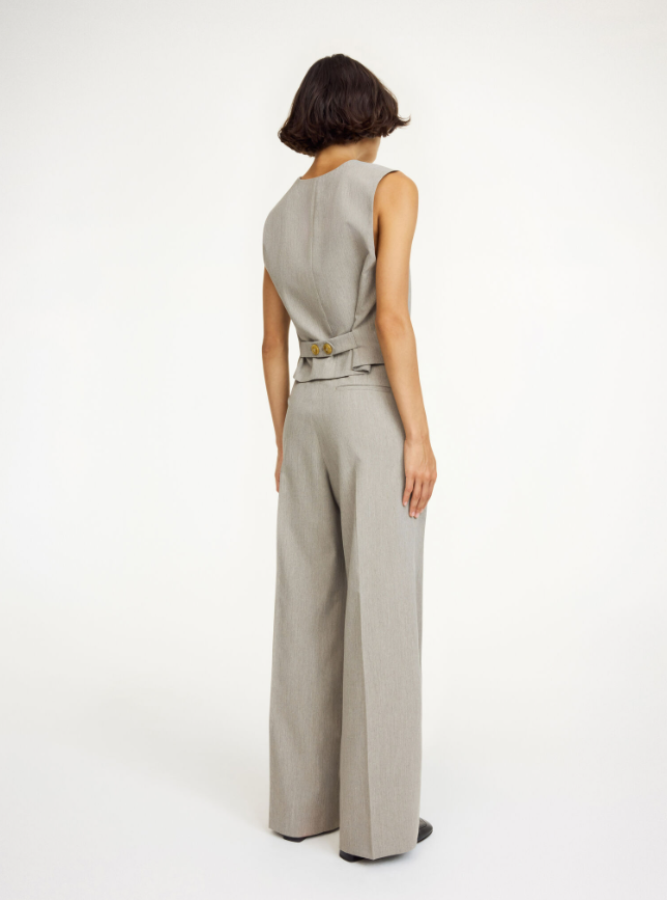 By Malene Birger SS25 - Cymbaria trousers - Grey Brown Melange