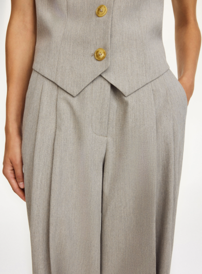 By Malene Birger SS25 - Cymbaria trousers - Grey Brown Melange