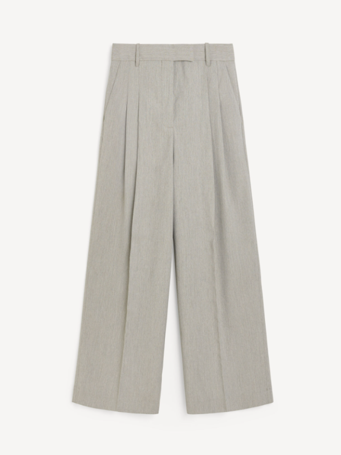 By Malene Birger SS25 - Cymbaria trousers - Grey Brown Melange