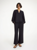 By Malene Birger SS25 - Mirabello wide-leg trousers - Black