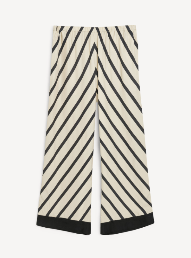 By Malene Birger SS25 - Mirabello wide-leg trousers - Diagonal Stripe