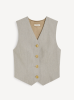 By Malene Birger SS25 - Occa waistcoat - Grey Brown Melange