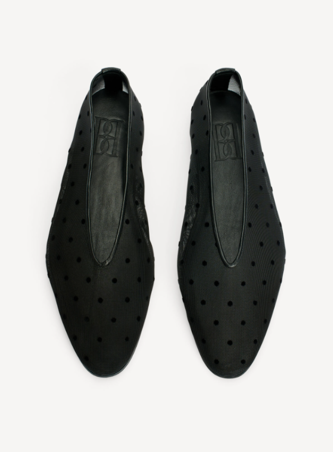 By Malene Birger SS26 - Ayda Polka Dot ballerinas - Black