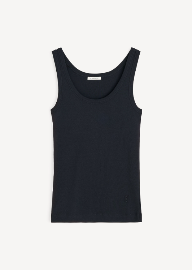 By Malene Birger SS26 - Dali organic cotton tank top - Black
