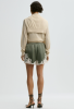 By Malene Birger SS26 - Eri satin shorts - Deep Lichen Green
