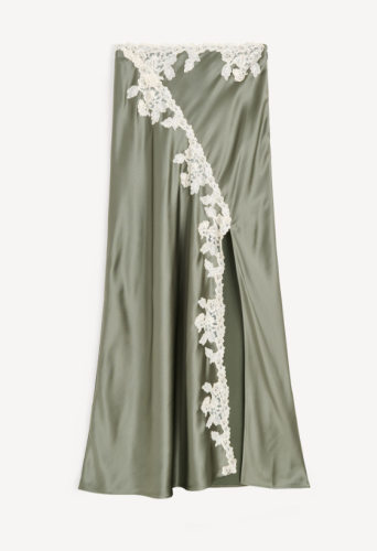 By Malene birger SS26 - Erika maxi skirt - Deep Lichen Green