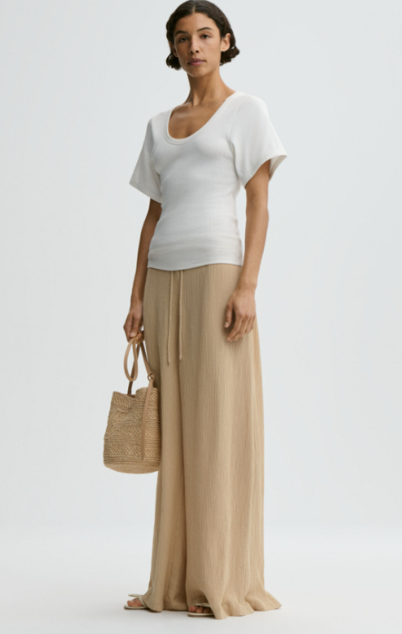 By Malene Birger SS26 - Pisca Weave wide-leg trousers - Dark sald 