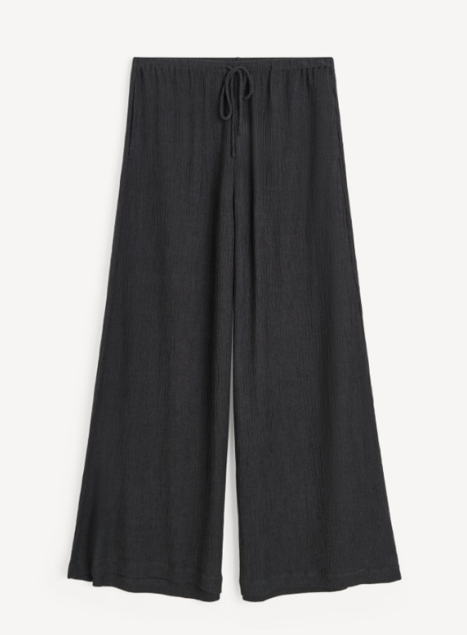 By Malene Birger SS26 - Pisca Weave wide-leg trousers - Black By Malene Birger SS26 - Pisca Weave wide-leg trousers - Black