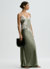 By Malene birger SS26 - Vera satin maxi dress - Deep Lichen Green