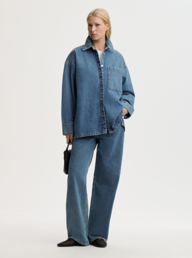By Malene PF26 - Dea organic cotton denim shirt - Mid Denim Blue By Malene PF26 - Dea organic cotton denim shirt - Mid Denim Blue