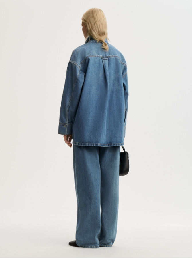 By Malene PF26 - Dea organic cotton denim shirt - Mid Denim Blue By Malene PF26 - Dea organic cotton denim shirt - Mid Denim Blue