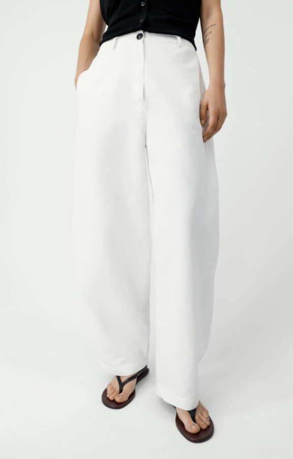 Cordera SS26 - Cotton & linen curved pants - White