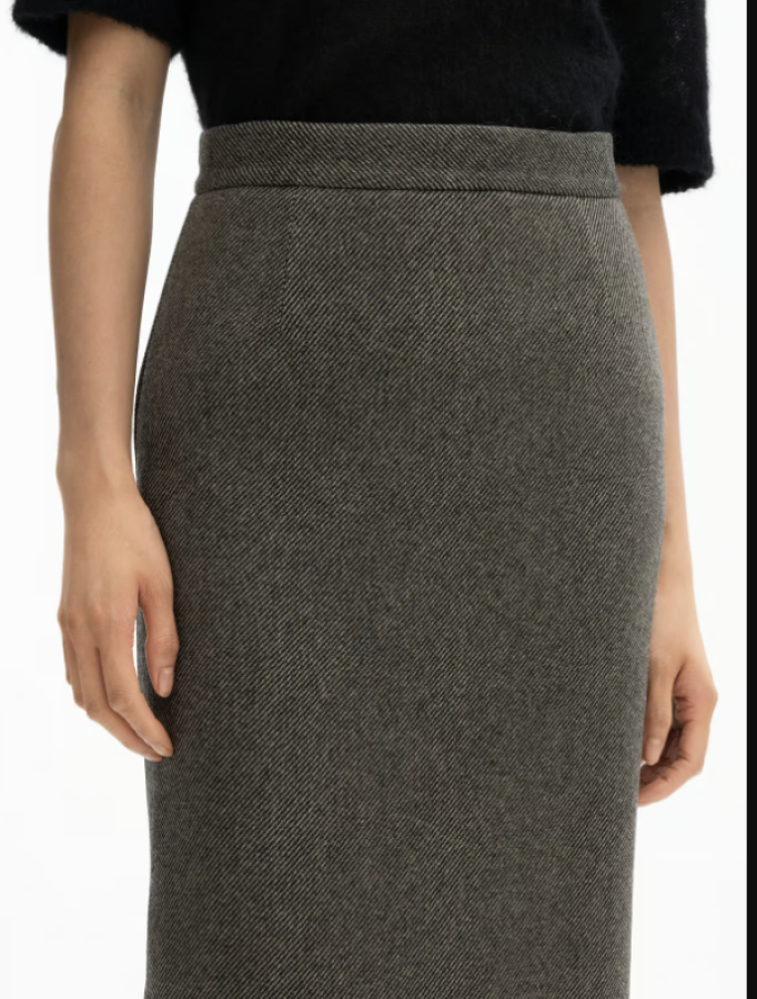 Dagmar AW24 - Twill skirt - Black Beige