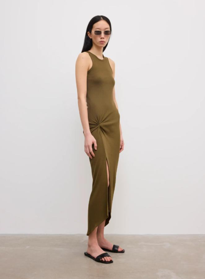 Dagmar PF26 - Knot tank dress - Dark Olive Green