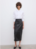 Dagmar SS26 - Leather midi skirt - Black