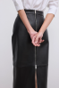 Dagmar SS26 - Leather midi skirt - Black