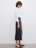 Dagmar SS26 - Leather midi skirt - Black