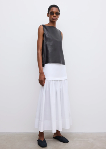 Dagmar SS26 - Cotton maxi skirt - White