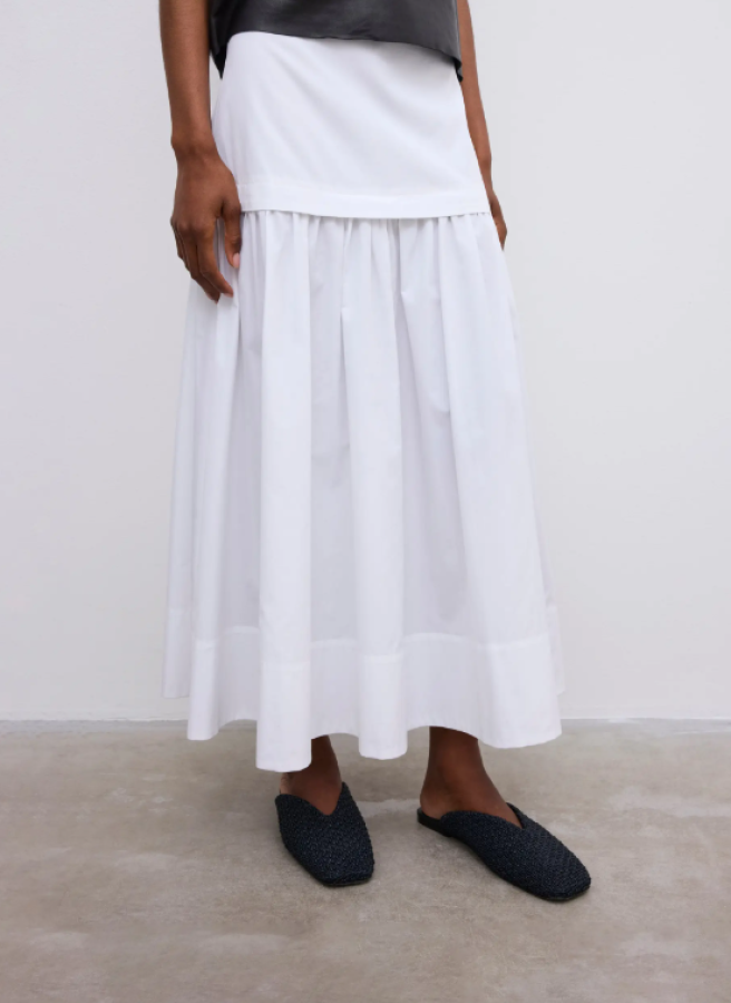 Dagmar SS26 - Cotton maxi skirt - White