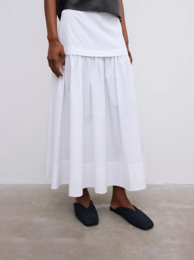 Dagmar SS26 - Cotton maxi skirt - White