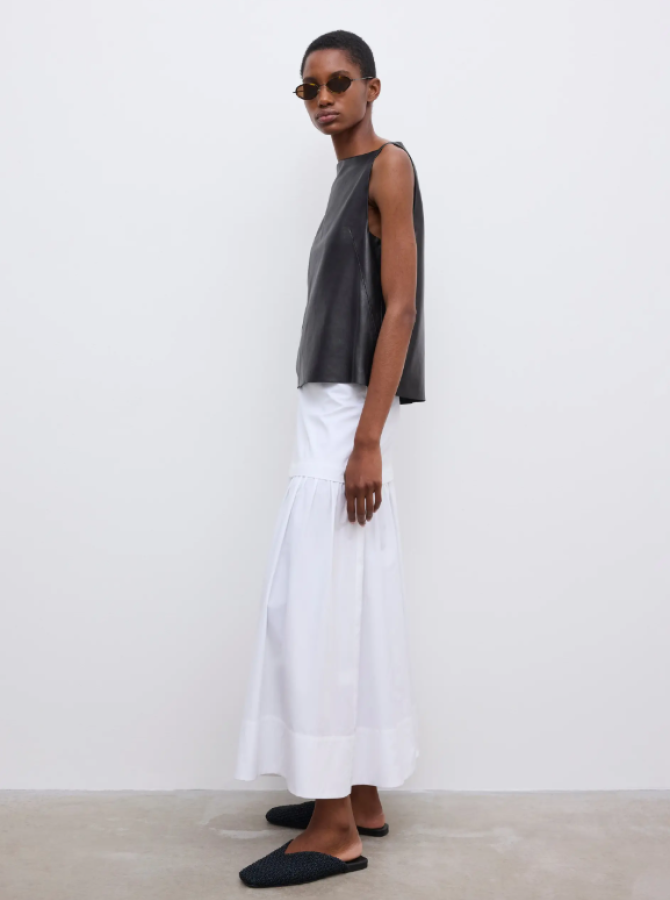 Dagmar SS26 - Cotton maxi skirt - White