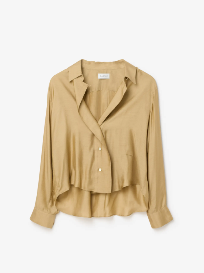 Dagmar SS26 - Cropped shirt - Sand Beige