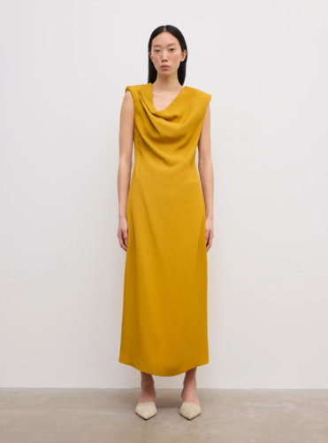 Dagmar SS26 - Draped maxi dress - Golden Yellow