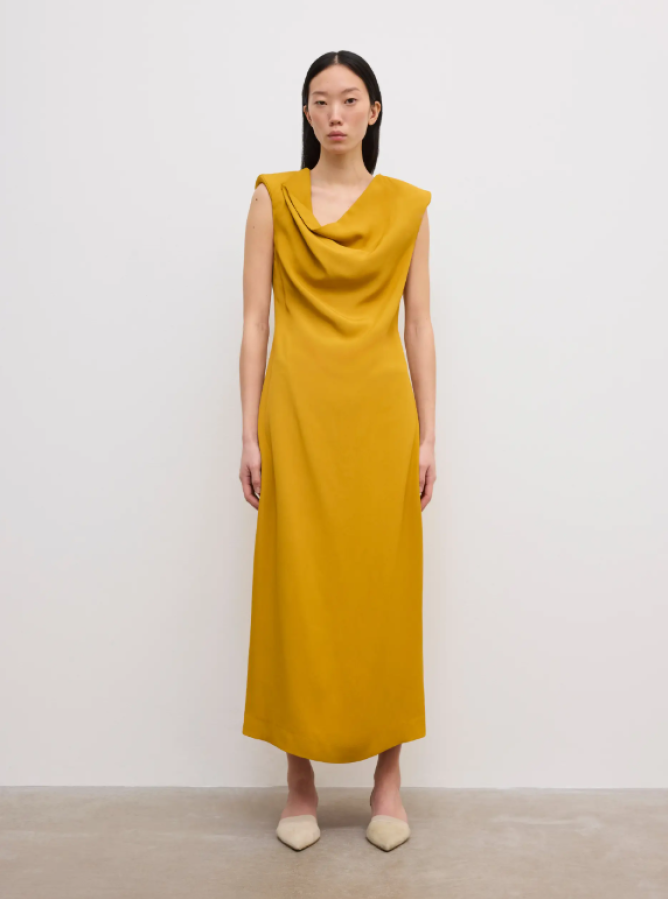 Dagmar SS26 - Draped maxi dress - Golden Yellow