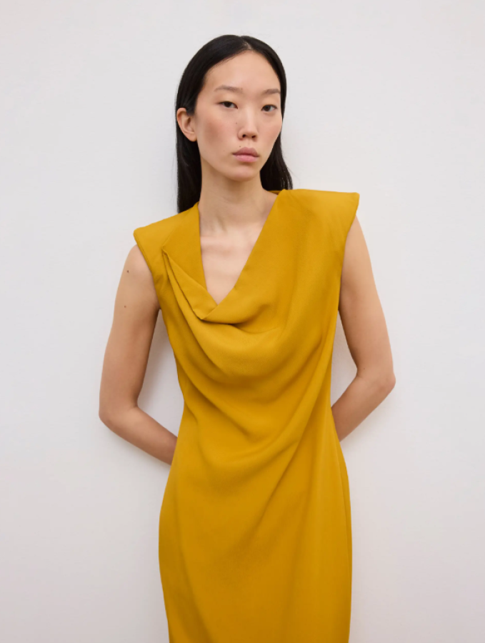Dagmar SS26 - Draped maxi dress - Golden Yellow