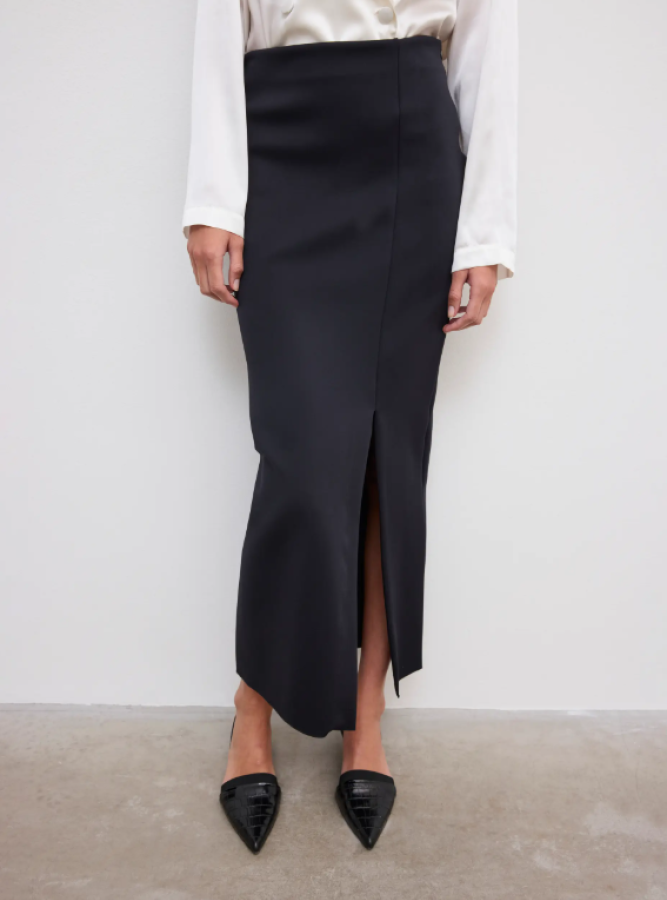 Dagmar PF26 - Fitted midi skirt - Black