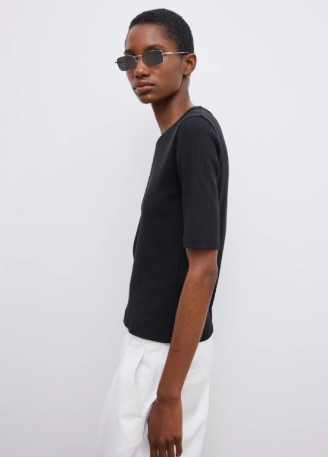 Dagmar SS26 - Fitted rib t-shirt - Black