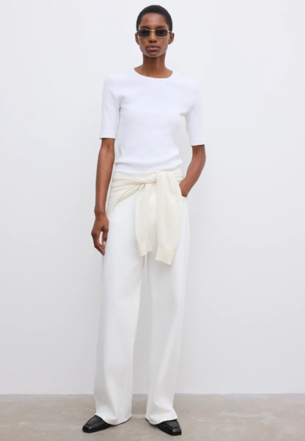 Dagmar SS26 - Fitted rib t-shirt - white