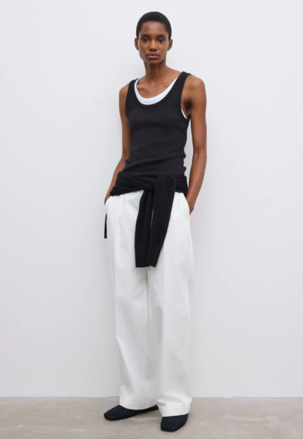 Dagmar SS26 - Fitted rib tank top - Black