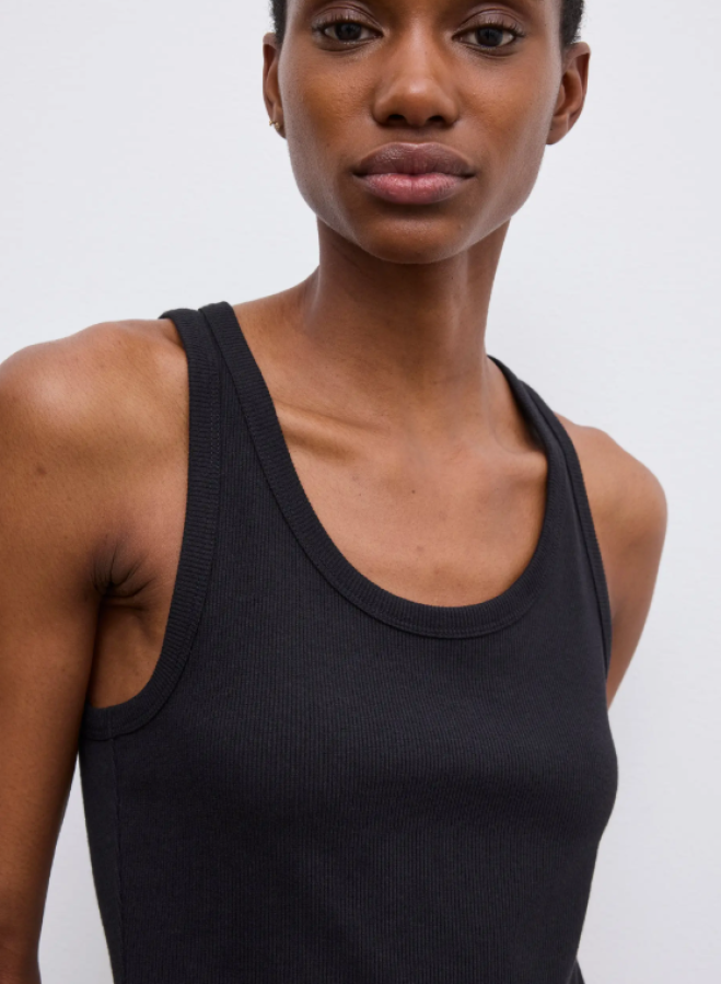Dagmar SS26 - Fitted rib tank top - Black