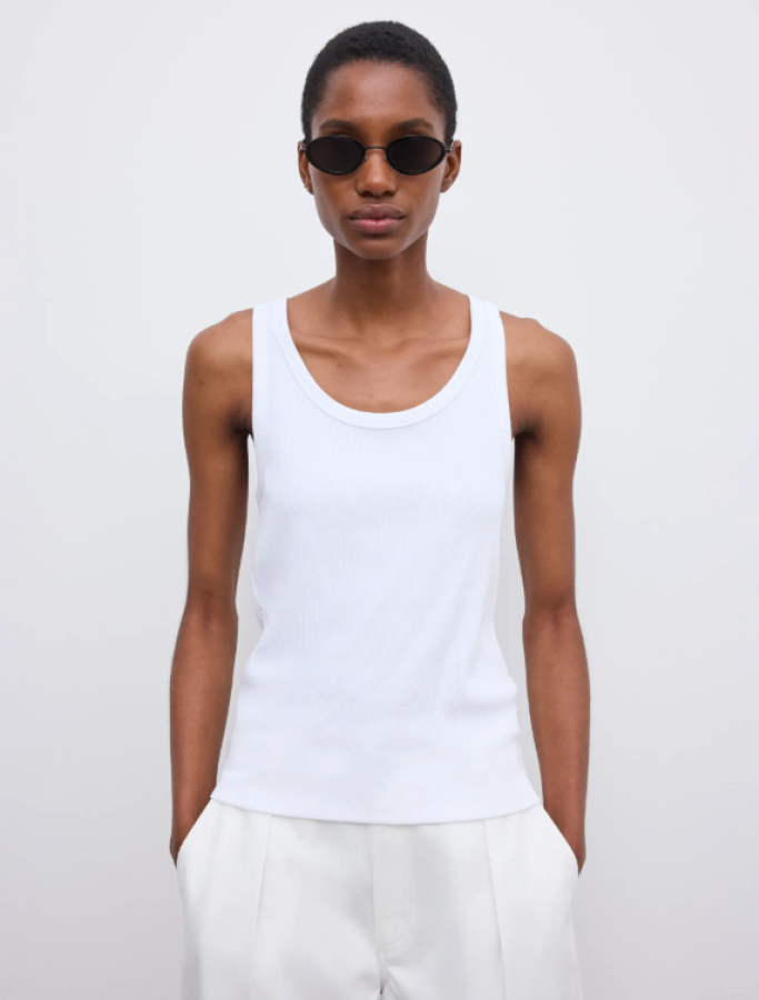 Dagmar SS26 - Fitted rib tank top - White